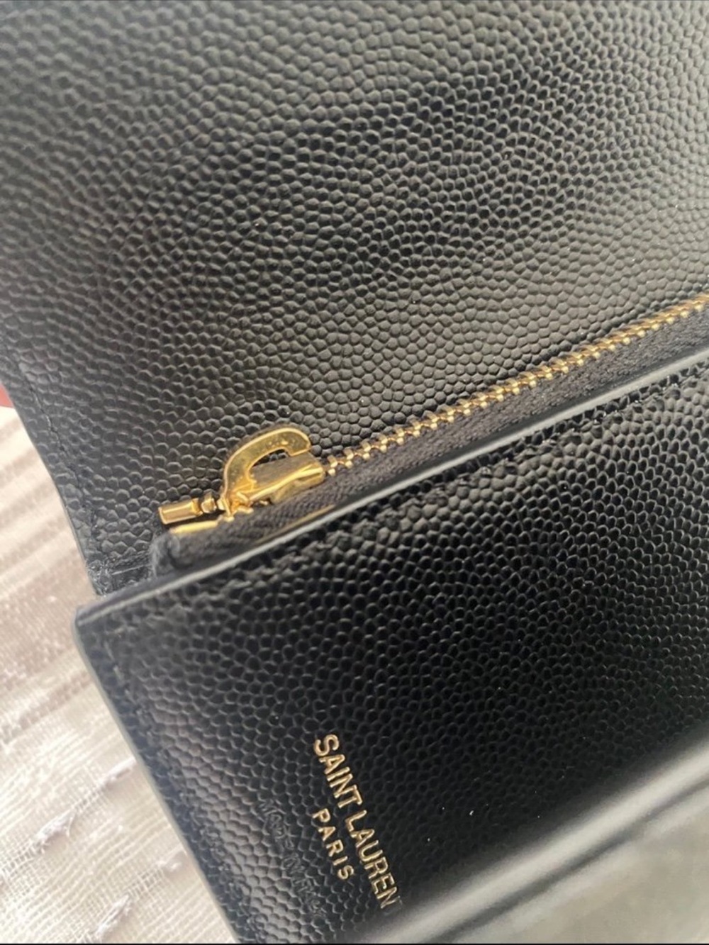 Saint Laurent Black Quilted Leather Compact Wallet with Gold YSL Logo - Picture 4 of 10